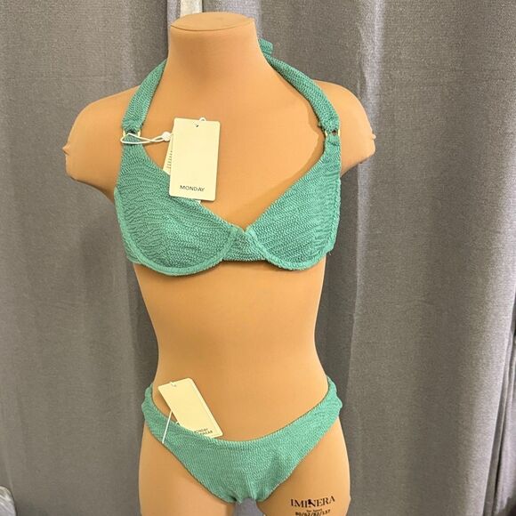 Monday Green Halter Bikini Set - Picture 1 of 14